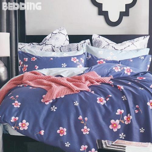 BEDDING 100%純棉 單人床包組含枕套 紫韻年華