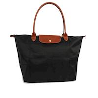 LONGCHAMP 長把M號摺疊水餃包(黑色)1899089001