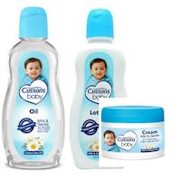 進口CUSSONS佳霜嬰兒潤膚油+乳液+面霜--牛奶+洋柑橘各*2共(200ml/200ml/50g)*6瓶