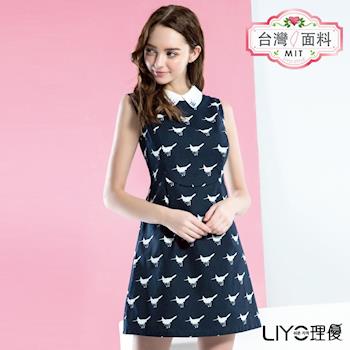 【LIYO理優】MIT娃娃領滿版印花無袖洋裝626085