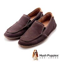 Hush Puppies 正裝休閒直套式方頭便鞋 男鞋-棕(另有藍)