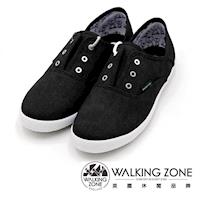 WALKING ZONE果漾YOUNG純棉帆布鞋休閒鞋 女鞋-黑(另有白/粉/藍/淺藍)