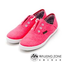 WALKING ZONE果漾YOUNG純棉帆布鞋休閒鞋 女鞋-粉(另有黑/白/藍/淺藍)