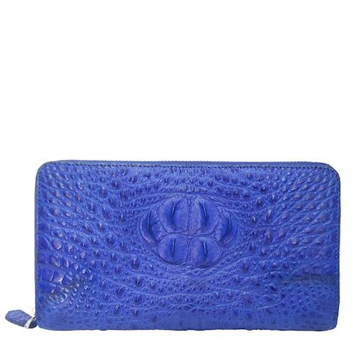 【M2nd】伊莉時尚鱷魚長夾(珍稀皮革系列 寶藍色)