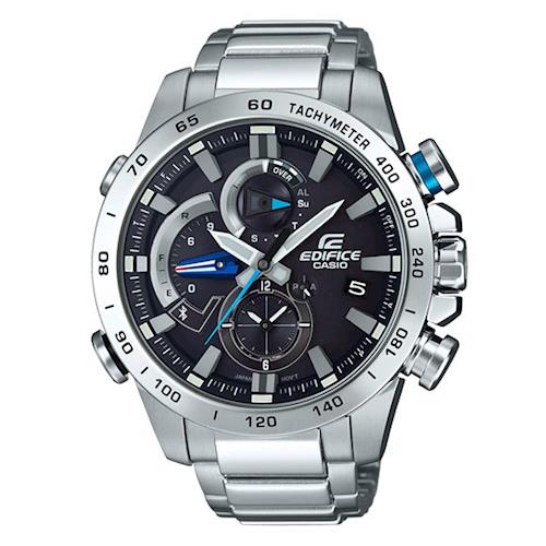 【CASIO】EDIFICE  賽車儀表鋼鐵藍芽錶 (EQB-800D-1A)