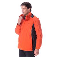 【hilltop山頂鳥】男款GoreTex兩件式防水羽絨拆袖短大衣F22MT2橘
