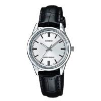 【CASIO】經典淑女時裝時尚指針真皮腕錶-白面 (LTP-V005L-7A)