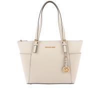 MICHAEL KORS 金logo雙口袋拉鏈側肩包(珍珠白) 30F2GTTT8L 117