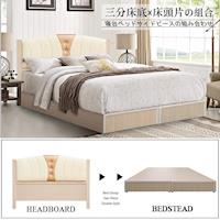 【HOME MALL-大阪圓弧】雙人5尺床頭片+三分床底(2色)