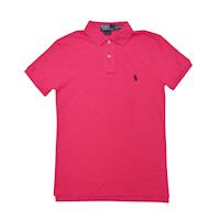 Ralph Lauren 小馬球經典戰馬短袖POLO衫-粉/黑