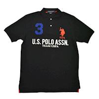 Ralph Lauren 3號馬球經典戰馬短袖POLO衫-黑/橘