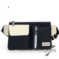 【Zoes】頂級防潑水牛津布 拉鍊雙色胸背包