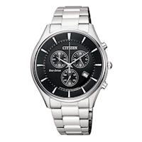 CITIZEN 星辰 光動能三眼計時男錶-黑/40mm(AT2360-59E)