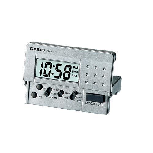 【CASIO】 輕巧隨身型數字電子鬧鐘-白 (PQ-10-7)