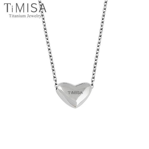 【TiMISA】鈦真心-穿洞版 純鈦(極細鎖骨)項鍊(B)