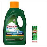美國Cascade 8X洗碗機專用洗碗精-柑橘(75oz)x2加贈Comet 去污粉x1