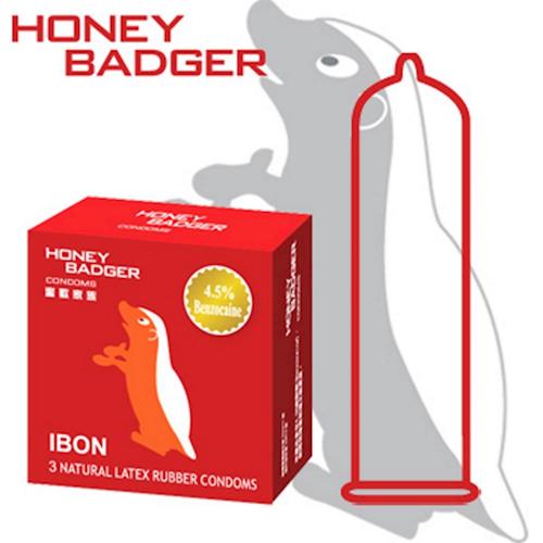 HONEYBADGER蜜歡家族保險套-愛棒(內含4.5%麻醉劑)持久型3入裝/盒