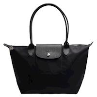 LONGCHAMP Le Pliage Neo系列尼龍長把手提水餃包(小-黑)