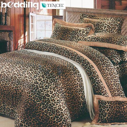 BEDDING-100%天絲(嫘縈) 雙人鋪棉床罩兩用被套七件組 蒙羅維亞-豹紋