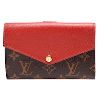 LV M60140 PALLAS系列經典Monogram釦式中夾(櫻桃紅)