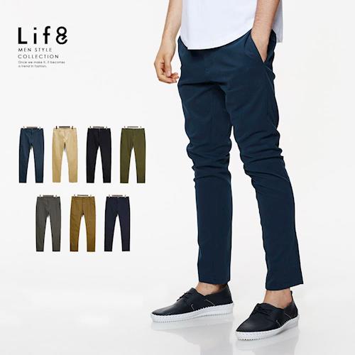 life8-Casual 高磅彈力 磨毛修身長褲-02424