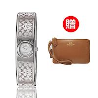 【COACH】經典logo晚宴腕錶 銀 贈COACH時尚經典手拿包