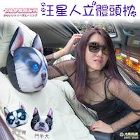 卡哇伊 汪星人3D立體頭枕 抱枕 舒壓頸枕 腰枕 午睡枕 療癒午安枕