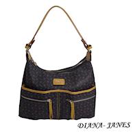 【Diana Janes 黛安娜】 晶鑽 LOGO雙層兩用女包-紫