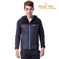 【hilltop山頂鳥】男款吸濕保暖刷毛外套H22MW2黑