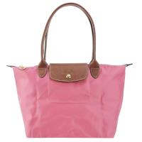 LONGCHAMP Le-Pliage 長把小型尼龍手提包(牡丹粉)