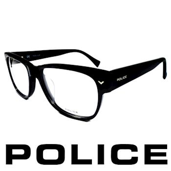 POLICE 義大利警察都會款個性型男眼鏡-膠框(亮黑) POV1765E0700