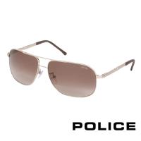 POLICE 都會時尚經典飛行員造型太陽眼鏡 (金) POS8747E0349