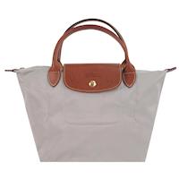LONGCHAMP Le Pliage 短把摺疊水餃包(小/灰黃)