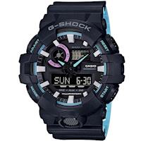 【CASIO】G-SHOCK 流行霓虹光彩風格設計休閒錶- (GA-700PC-1A)