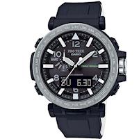 【CASIO】PROTREK 完美奢華夜間照明登山錶-銀框X黑 (PRG-650-1)