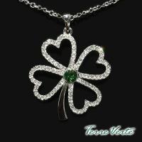 蒂菲雅Terre Verte 施華洛世奇晶飾 幸運草項鍊 - CN-2395