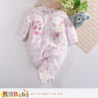 魔法Baby 包腳連身衣 法國設計細絲絨包屁衣~k60418