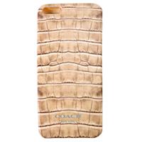 COACH 仿鱷魚紋 iPhone 5 手機保護殼(米灰)