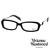 Vivienne Westwood 光學鏡框★不規則音符鏡腳復古框★英倫龐克跳耀土星/平光鏡框(黑色) VW201E03