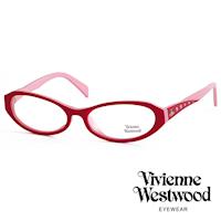 Vivienne Westwood 光學鏡框★復古晶鑽造型框★英倫龐克雙色板料/平光鏡框(粉彩紅) VW193E03