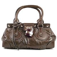 Chloe 新款Paddington bag 經典質感真皮鎖頭包.咖綠色