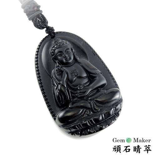 【GemMaker頑石睛萃】十二生肖八大守護神黑曜項鍊 狗/豬 阿彌陀佛菩薩