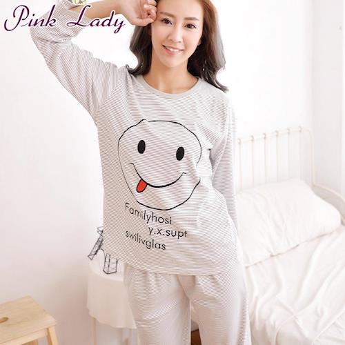 【PINK LADY】俏皮微笑居家棉柔型成套睡衣511(灰)