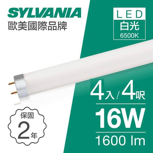 SYLVANIA喜萬年T8 LED玻璃燈管4呎16W 4入