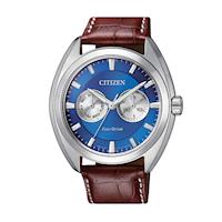 【CITIZEN 星辰】GENT’S 復古紳士品味光動能計時皮帶腕錶-藍(BU4011-11L)
