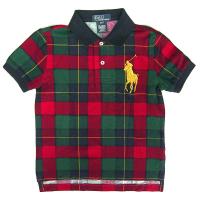 Polo by Ralph Lauren 大馬Logo紅綠格紋網眼POLO衫(4/4T小孩)