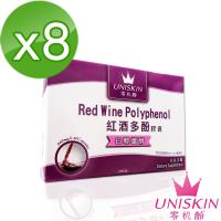 【UNISKIN零机齡】法國紅酒多酚膠囊(含白藜蘆醇、葡萄籽) *8盒共240粒
