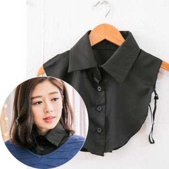 【lingling】全尺碼-假襯衫領子領片(黑角領)A2098-02