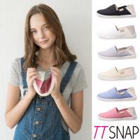 TTSNAP懶人鞋-MIT兩穿2WAY帆布真皮休閒鞋 黑/白/灰/米/藍/粉/綠/深藍