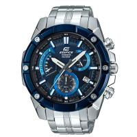 【CASIO】EDIFICE 優雅公子復古不鏽鋼錶-黑X藍 (EFR-559DB-2A)